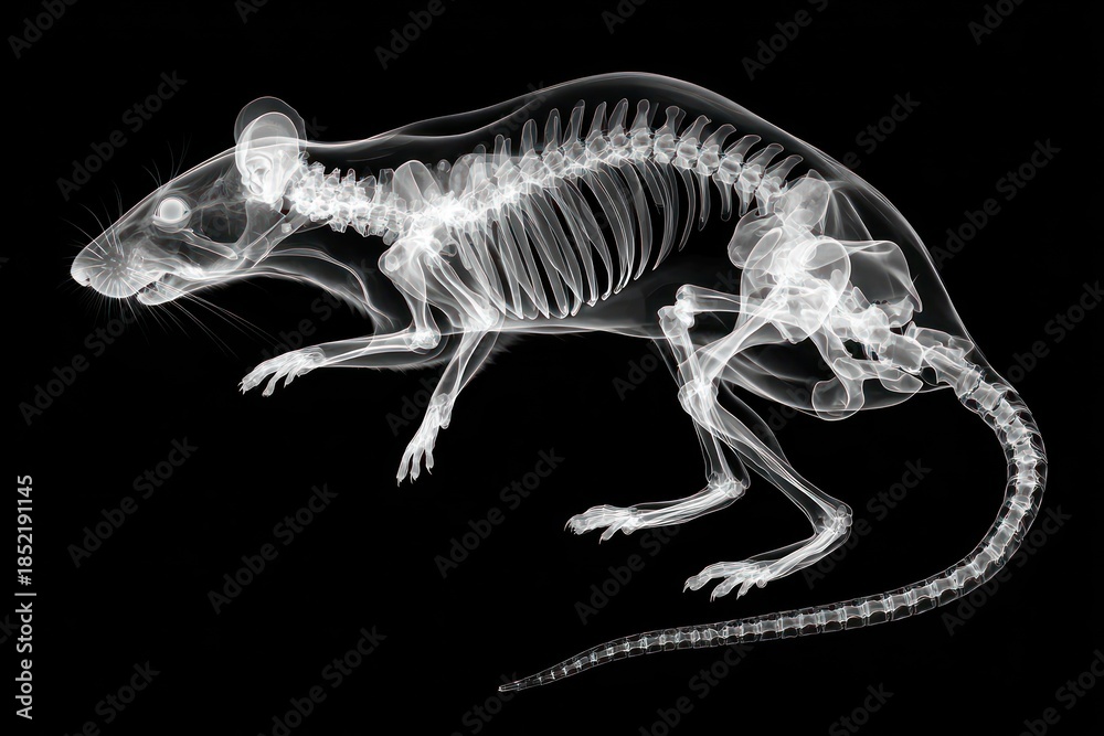Fototapeta premium X-ray image of a walking rat