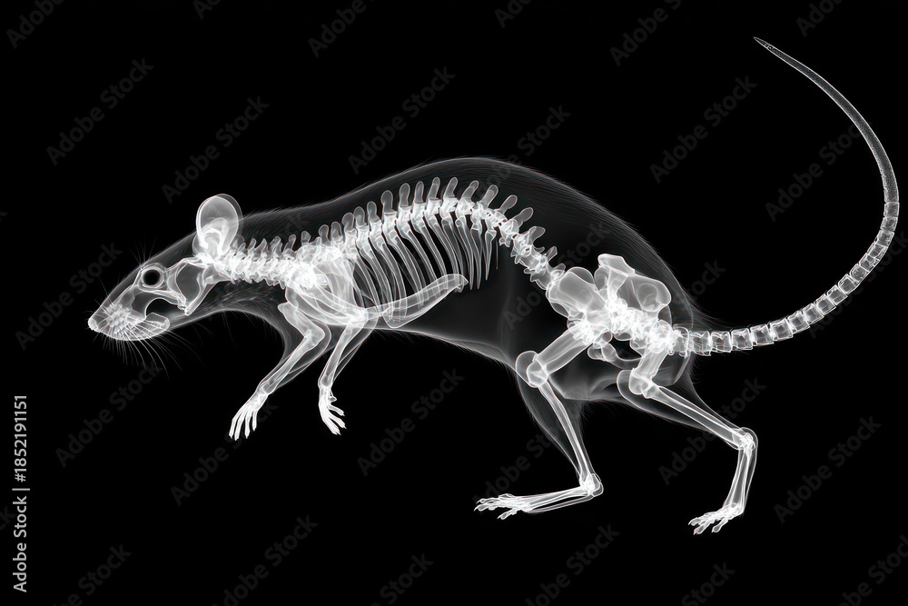 Fototapeta premium Scientific x-ray scan of rat skeleton