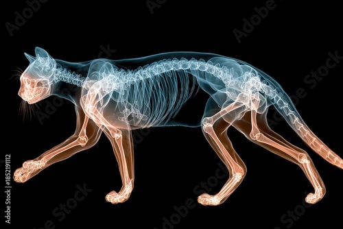 Wallpaper Mural Side view cat x-ray walking posture Torontodigital.ca