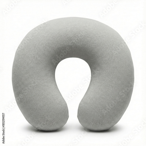 Gray ergonomic travel neck pillow front view