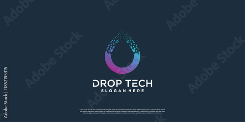 Drop tech logo with creative unique style Premium Vector part 2