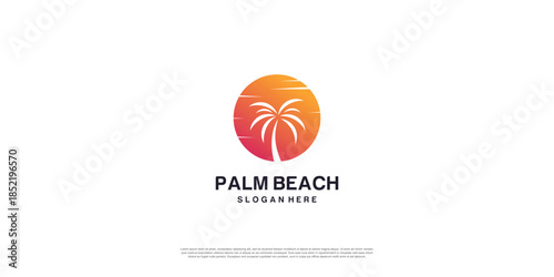 Palm beach logo with creative concept Premium Vector part 2