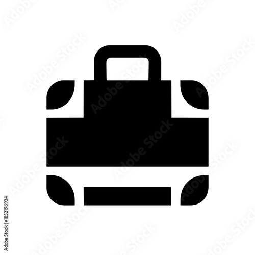 Suitcase icon vector, luggage and travel bag symbol isolated 