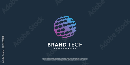 Globe logo with modern technology concept Premium Vector part 4