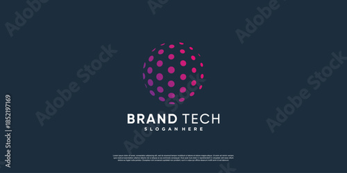 Globe logo with modern technology concept Premium Vector part 6