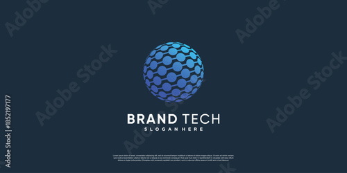 Globe logo with modern technology concept Premium Vector part 5