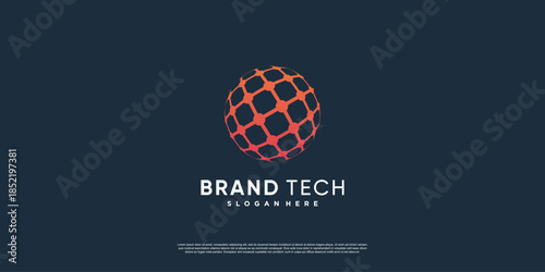 Globe logo with modern technology concept Premium Vector part 10