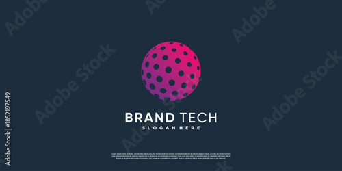 Globe logo with modern technology concept Premium Vector part 16