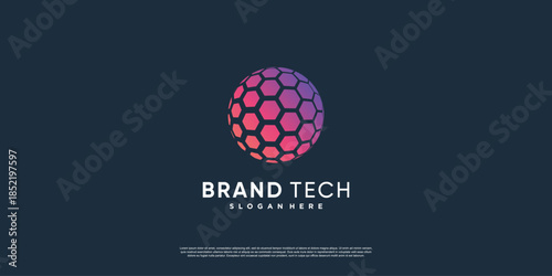 Globe logo with modern technology concept Premium Vector part 17