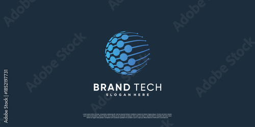 Globe logo with modern technology concept Premium Vector part 1