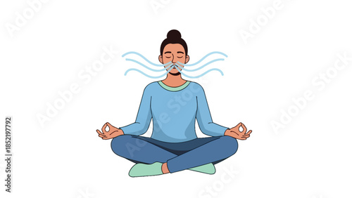 Man meditating in lotus pose representing mindfulness inner peace mental clarity and balanced wellness lifestyle