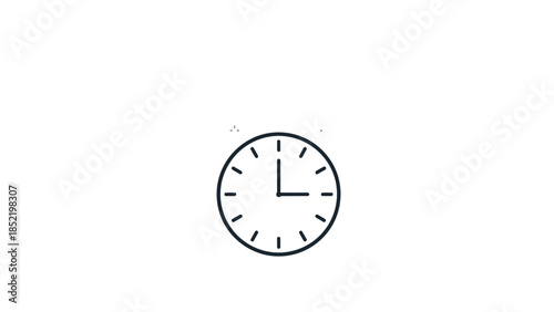 Minimal wall clock illustration representing time management punctuality scheduling and productivity concept