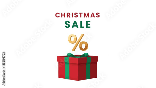 Christmas sale banner with gift box representing seasonal discounts festive offers and holiday marketing promotion
