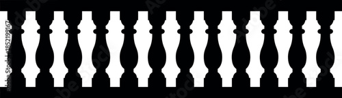 Baluster railing pattern with ornate spindles and balusters