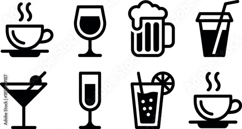 Assorted Beverage Icons Collection