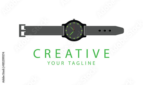 Print moder minimalist wristwatch logo icon