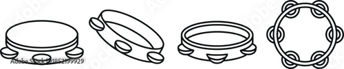 Illustrated Set of Musical Tambourines
