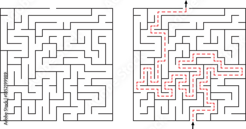 Maze Puzzle Solution Game Challenge Complex Labyrinth