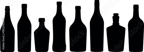 Silhouettes of Various Bottles