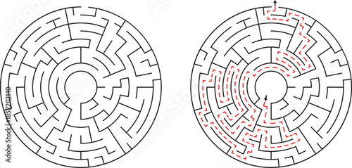 Circular Maze Puzzles Challenge Problem Solving And Logic