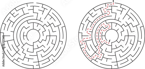 Circular Maze Puzzles Challenge Problem Solving Skills