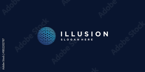 Illusion logo with creative style Premium Vector