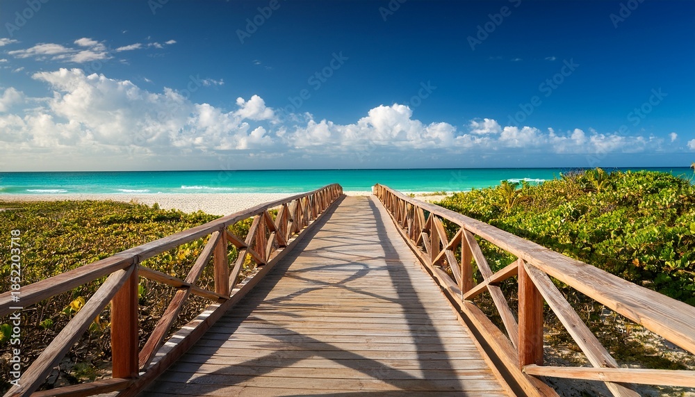 Fototapeta premium Boardwalk To A Beach In Varadero Cuba