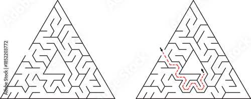 Simple Triangle Maze Puzzle
