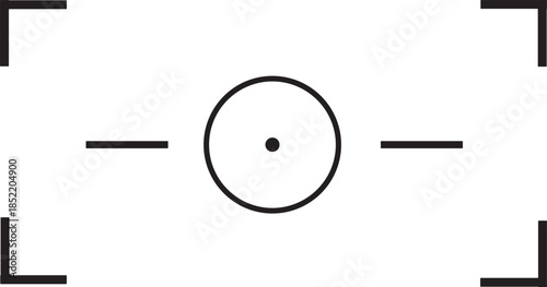 Targeting reticle vector viewfinder interface black and white camera focus overlay minimalist geometric UI design