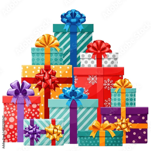 set of pizza labels, Christmas and snowman