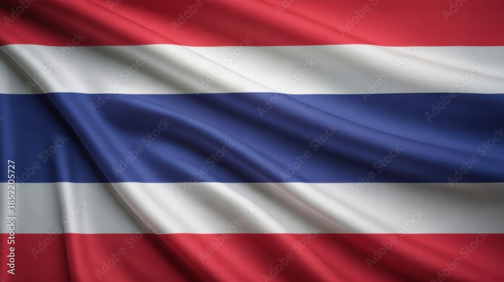 Fototapeta premium Close up view of a waving flag with horizontal red white and blue stripes