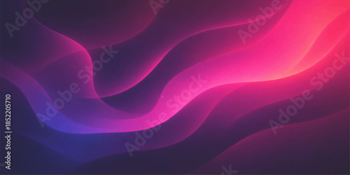 Abstract pink and purple background featuring soft flowing waves of silk and satin texture with smooth blue curves in a liquid motion design illustration
