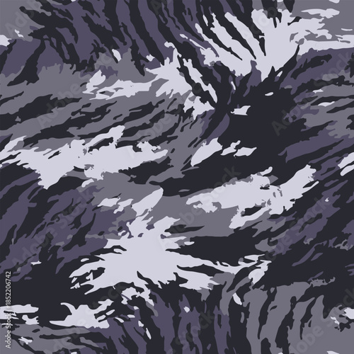 Vector seamless camo tiger stripe army fatigue pattern design
