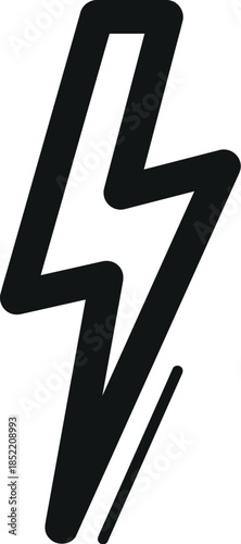Stylized black lightning bolt graphic on white background