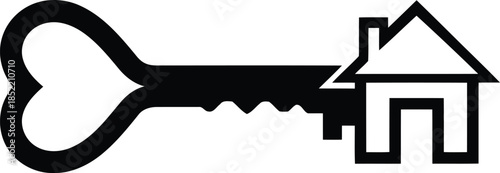 Dream Home Heart Shaped Key Real Estate Illustrator Vector