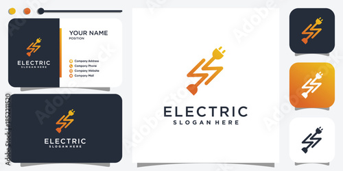 letter S electric logo design Premium Vector