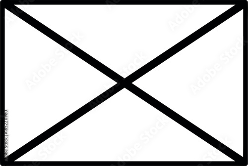 A black and white image of a square with diagonal lines