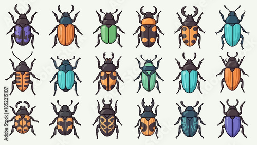 Vector set of funny cartoon animals and cute black cat silhouettes featuring a seamless pattern with Halloween monsters, pumpkins, and bats for autumn holiday design