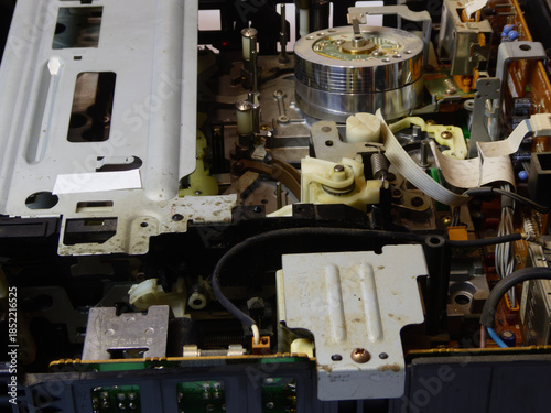 Inside View of Vintage VHS Player Mechanism