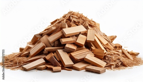Wallpaper Mural Pile Of Wood Scrap Isolated On White Background Torontodigital.ca