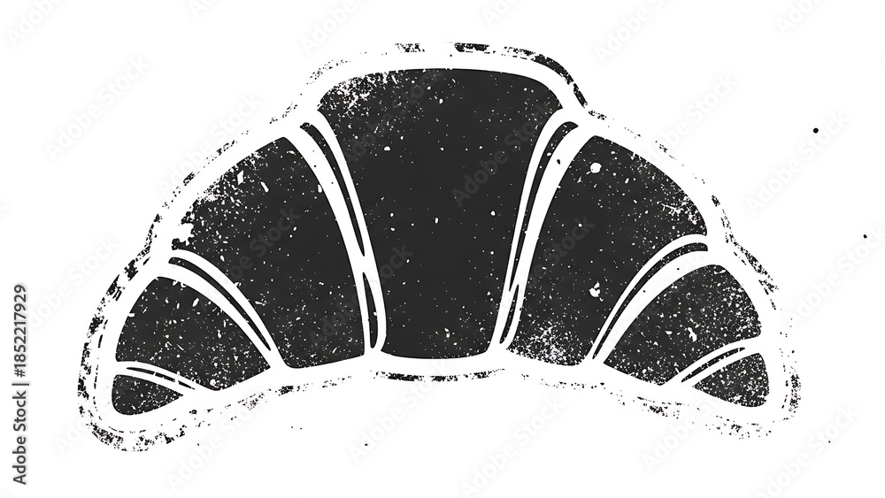 Obraz premium Black and white croissant silhouette