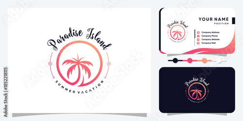 Palm logo design with creative modern concept Premium Vector
