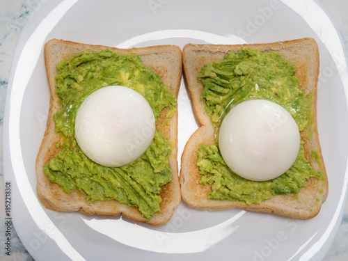 Eggs on avocado