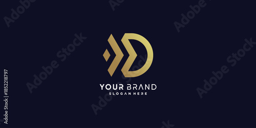 Golden D letter logo with modern creative concept Premium Vector part 2