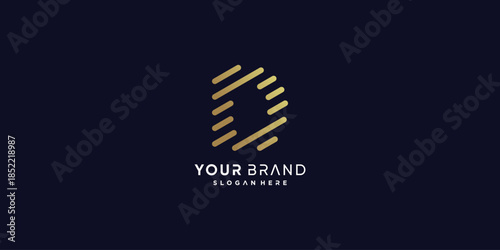 Golden D letter logo with modern creative concept Premium Vector part 6