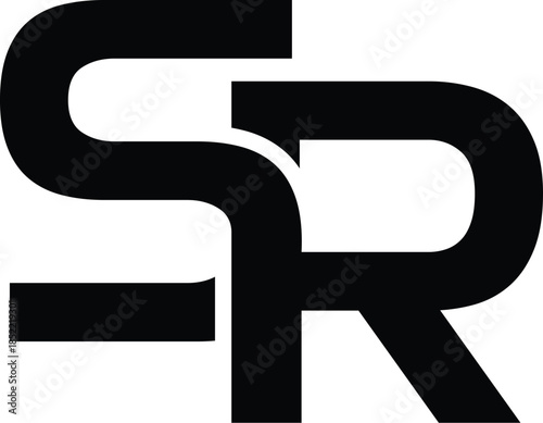 Letter SR minimalist logo