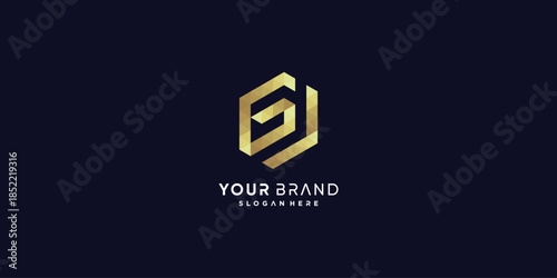 Golden G letter logo with modern creative style Premium Vector part 4