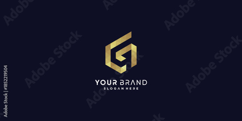 Golden G letter logo with modern creative style Premium Vector part 7