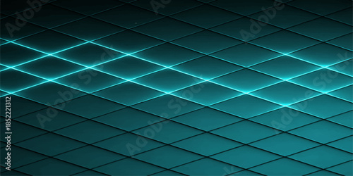 Seamless geometric pattern featuring abstract blue squares and light gray cubes in a futuristic vector illustration for a modern wallpaper backdrop design