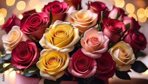 Bouquet Of Roses Birthday Wishes Generated Ai